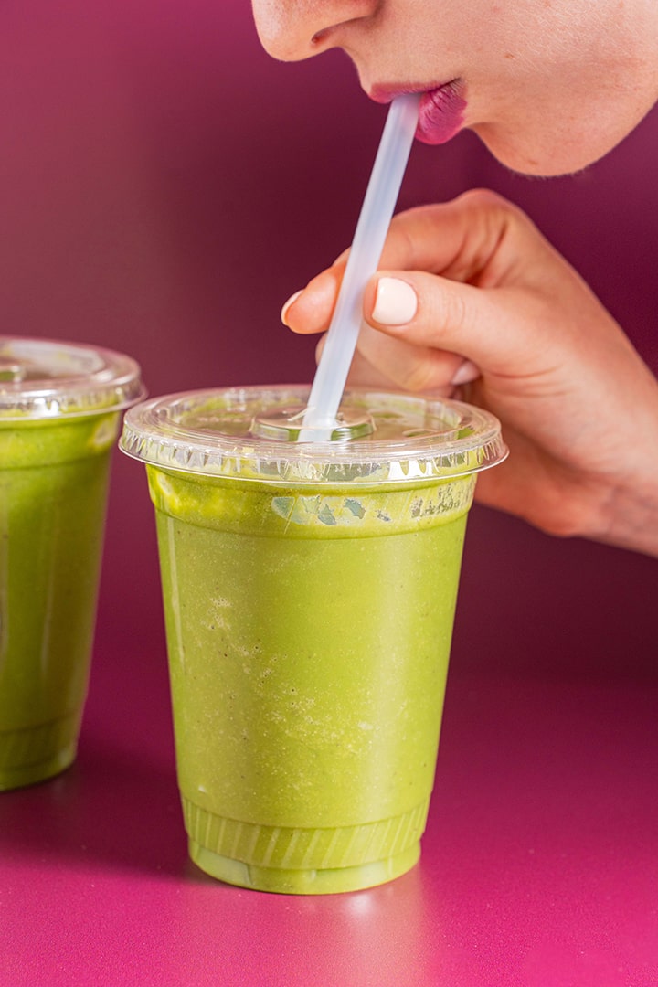 Sipping on a celery smoothie