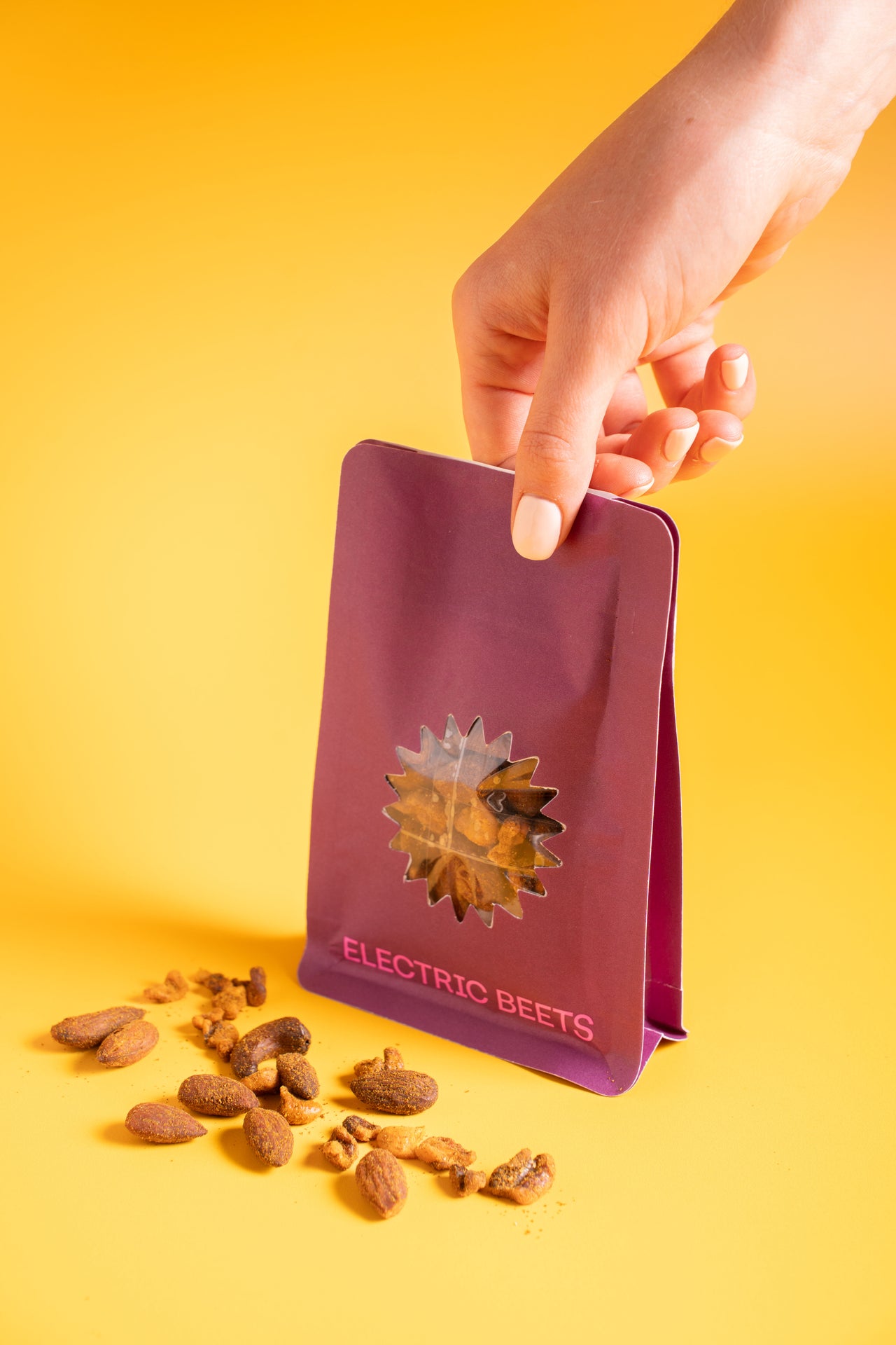 Savory Roasted Nuts; Snacks; Walnuts, Almonds, Cashews, Coconut Oil, Salt, Paprika, Curry Powder, Cumin, Garlic Powder, Turmeric, Cayenne, Ground Ginger, Cinnamon; Contains Tree Nuts; Bold, spiced, and totally snackable.