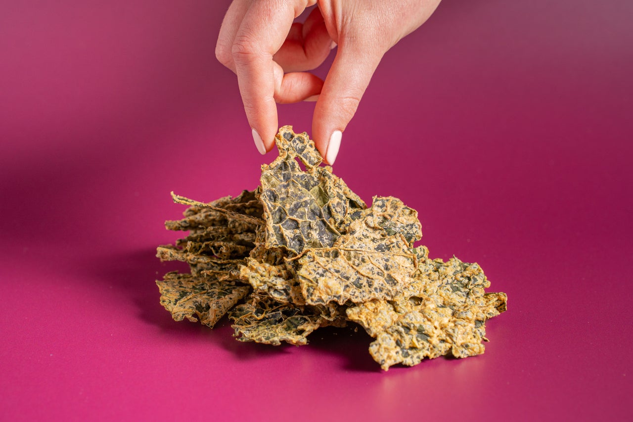Kale Chips; Snacks; Kale, Tahini, Dijon Mustard, Apple Cider Vinegar, Nutritional Yeast, Salt; Contains Sesame; A savory snack you can polish off in one sitting... maybe two?!