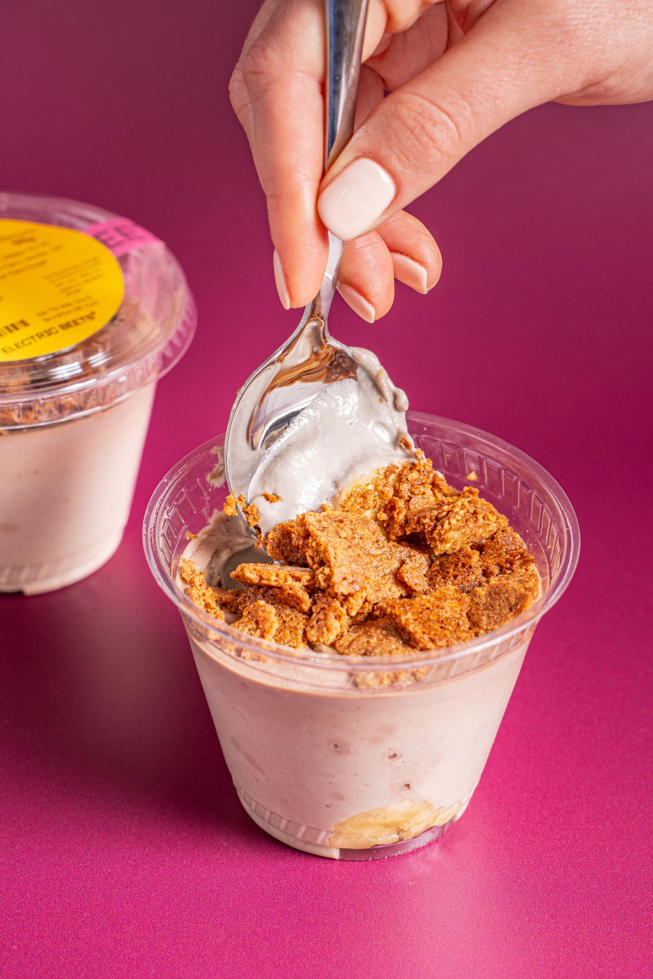 Banana Pudding; Baked & Sweets; Bananas, Cashews, Water, Maple Syrup, Coconut Oil, GF Rolled Oats, Vanilla, Salt, Baking Soda, Coconut Palm Sugar; Contains Tree Nuts; Creamy & dreamy with a house made nilla wafer—this pudding's a sweet escape!