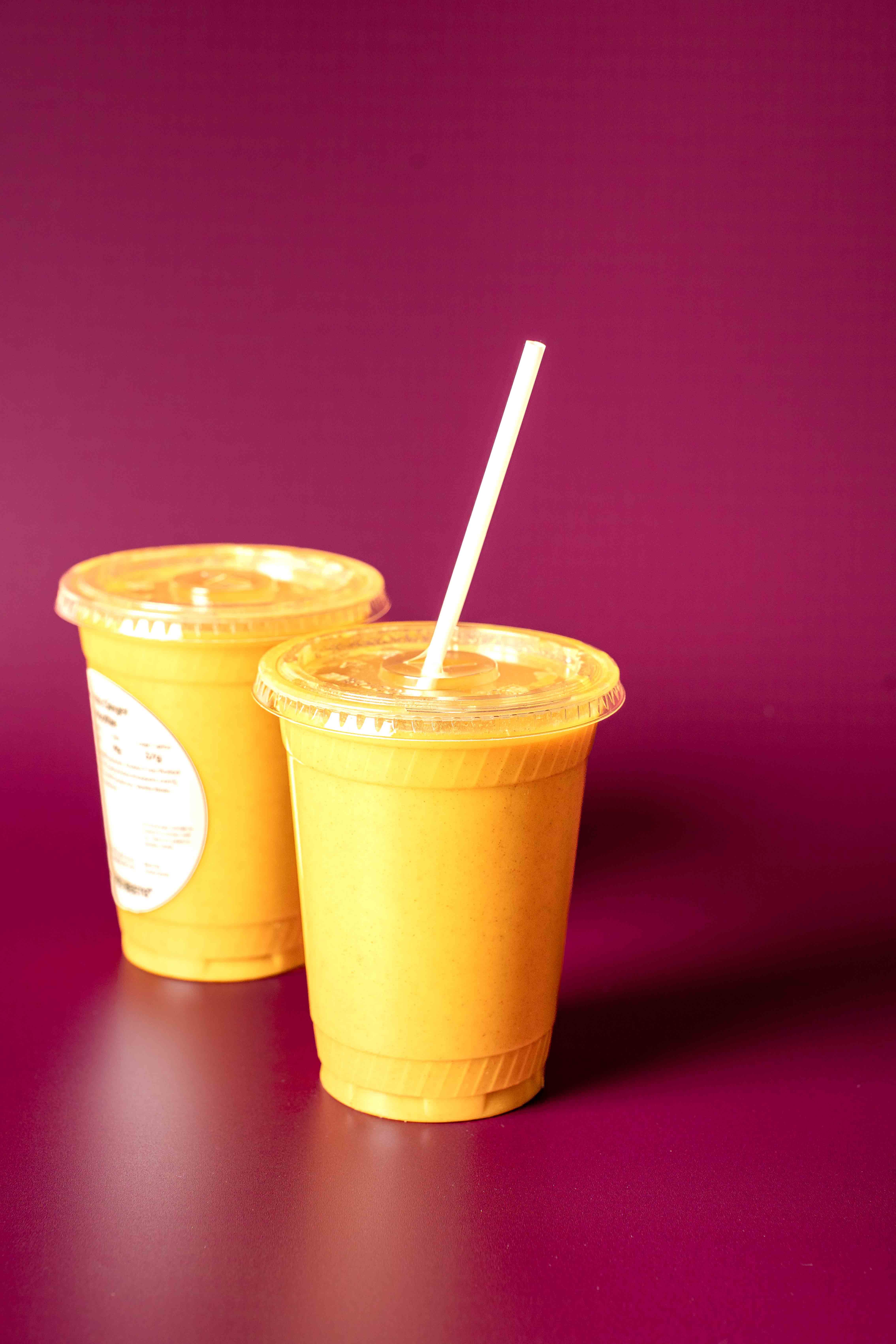 Turmeric Ginger Smoothie; Beverages; ; Contains No Major Allergens; A juice-like smoothie made with fresh fruits and veggies, and no added sugar. Blended, not pressed—for sips that are as nutritious as they are delicious. Bright, spicy, and packed with antioxidants — this turmeric ginger smoothie is a true wellness boost in a glass.