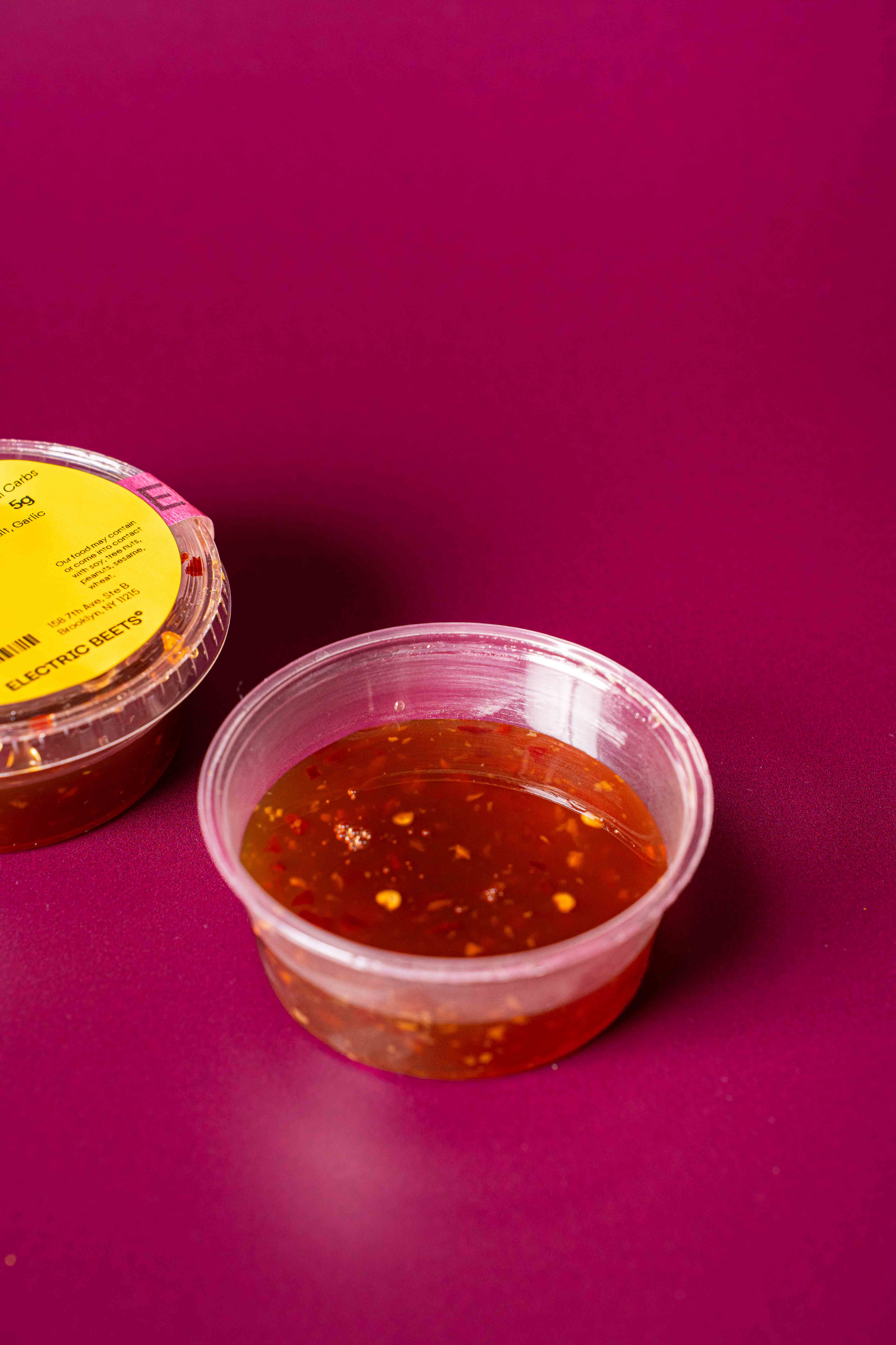 Sweet Chili Sauce; Condiments; Maple Syrup, Water, Rice Vinegar, Salt, Garlic, Tapioca Flour, Crushed Red Pepper; Contains No Major Allergens; This fiery-sweet glaze turns up the flavor on everything it touches.