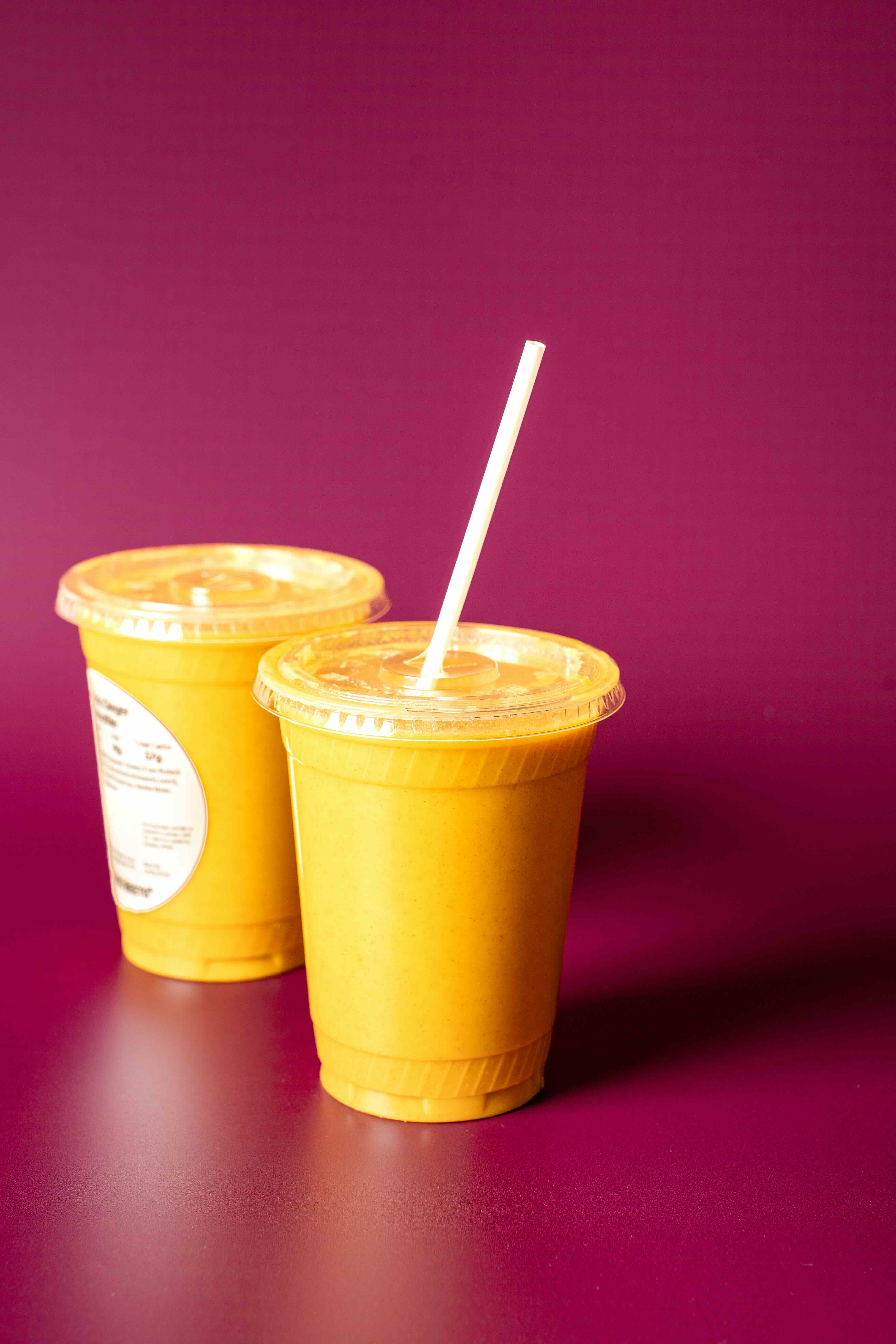 Turmeric ginger smoothie, anti-inflammatory vegan drink made from scratch with clean ingredients.